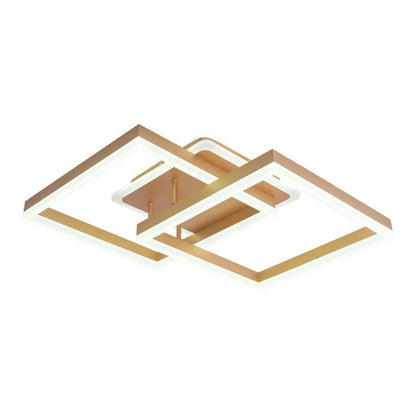 Πολυέλαιος LED με τηλεχειριστήριο ARWEN 142W, 2 τετράγωνα, κρύο/θερμό/ουδέτερο φως, ρυθμιζόμενο, χρυσοί πολυέλαιοι LED με τηλεχειριστήριο Προεπιλεγμένος τίτλος Alessandro Design