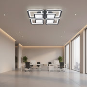 Πολυέλαιος LED με τηλεχειριστήριο SUSAN 96W, 4 τετράγωνα, κρύο/θερμό/ουδέτερο φως, ρυθμιζόμενο, μαύροι πολυέλαιοι LED με τηλεχειριστήριο Προεπιλεγμένος τίτλος Alessandro Design