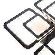 Πολυέλαιος LED με τηλεχειριστήριο SUSAN 96W, 4 τετράγωνα, κρύο/θερμό/ουδέτερο φως, ρυθμιζόμενο, μαύροι πολυέλαιοι LED με τηλεχειριστήριο Προεπιλεγμένος τίτλος Alessandro Design