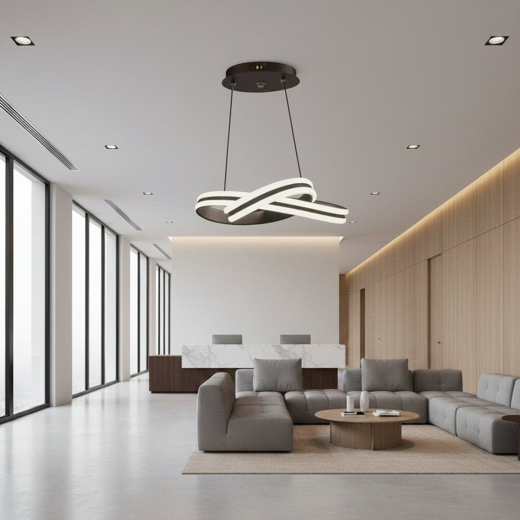 Κρεμαστός πολυέλαιος LED με τηλεχειριστήριο INFINITY LOOP 61W, Κρύο/Ζεστό/Ουδέτερο φως, Ρυθμιζόμενο, Μαύρο, ρυθμιζόμενου ύψους Πολυέλαιοι LED με τηλεχειριστήριο Προεπιλεγμένος τίτλος Alessandro Design