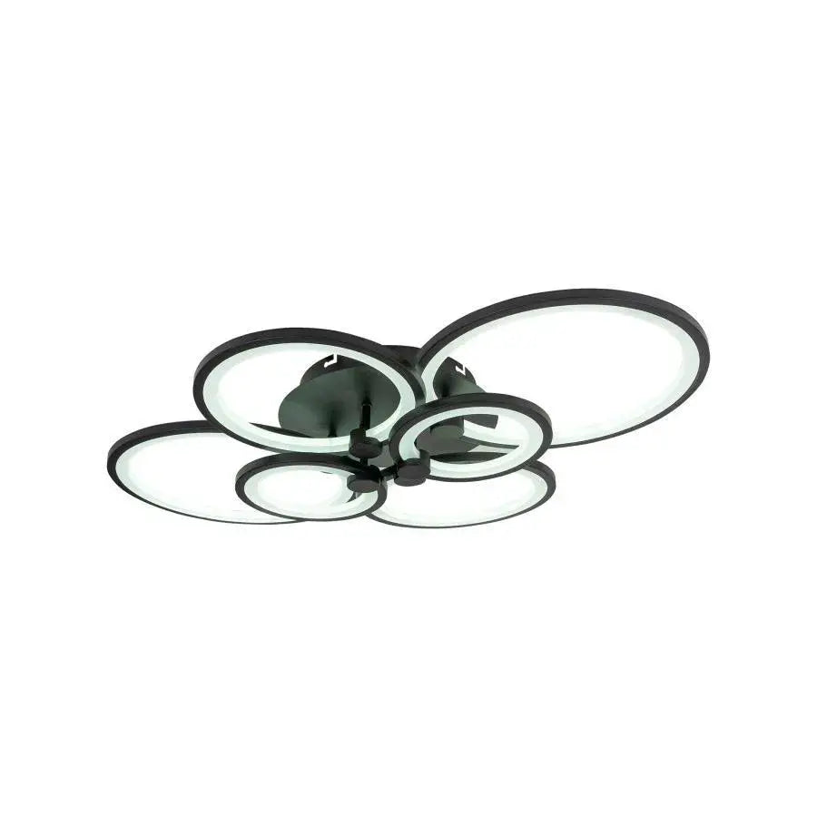 Πολυέλαιος LED με τηλεχειριστήριο ALANI 152W, 6 κύκλοι, κρύο/θερμό/ουδέτερο φως, ρυθμιζόμενο, μαύροι πολυέλαιοι LED με τηλεχειριστήριο Προεπιλεγμένος τίτλος Alessandro Design