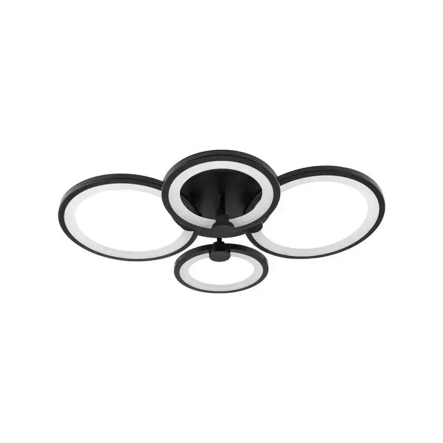 Πολυέλαιος LED με τηλεχειριστήριο ALANI 88W, 4 κύκλοι, κρύο/θερμ/ουδέτερο φως, ρυθμιζόμενο, μαύροι πολυέλαιοι LED με τηλεχειριστήριο Προεπιλεγμένος τίτλος Alessandro Design