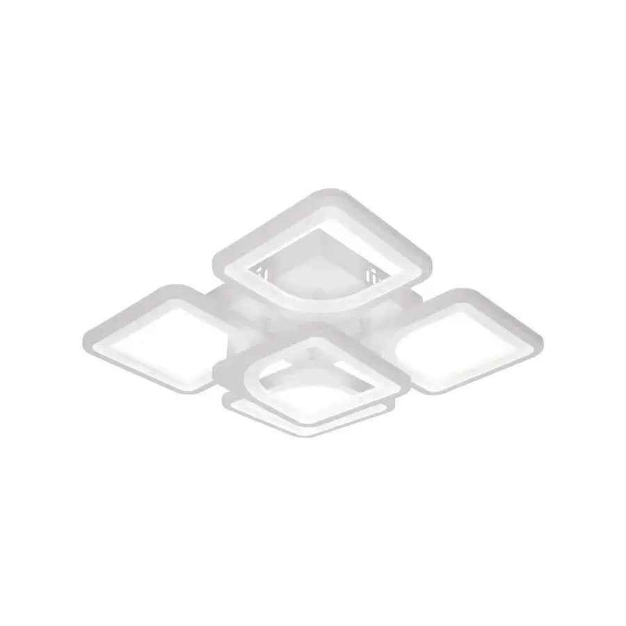 Πολυέλαιος LED με τηλεχειριστήριο FELY 80W, 5 τετράγωνα, κρύο/θερμό/ουδέτερο φως, ρυθμιζόμενο, λευκός πολυέλαιος LED με τηλεχειριστήριο Προεπιλεγμένος τίτλος Alessandro Design