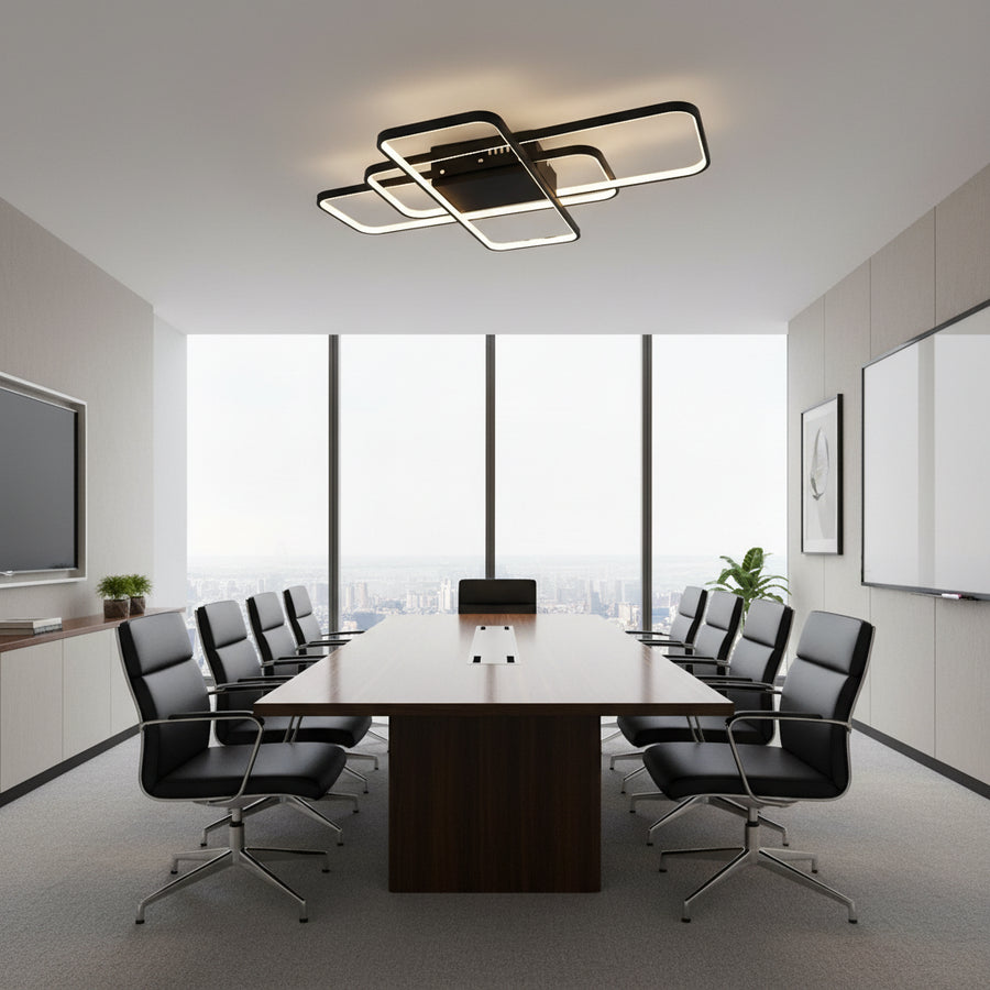 IANUSIS LED Πολυέλαιος με τηλεχειριστήριο 95W, 3 Στοιχεία, Κρύο/Ζεστό/Ουδέτερο φως, Ρυθμιζόμενο, Μαύροι πολυέλαιοι LED με τηλεχειριστήριο Προεπιλεγμένος τίτλος Alessandro Design