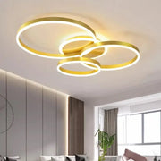 Πολυέλαιος LED με τηλεχειριστήριο LYRA 100W, 3 κύκλοι, κρύο/θερμό/ουδέτερο φως, ρυθμιζόμενο, βουρτσισμένο χρυσό Πολυέλαιοι LED με τηλεχειριστήριο Προεπιλεγμένος τίτλος Alessandro Design