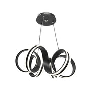 Κρεμαστός πολυέλαιος LED με τηλεχειριστήριο INFINITY TWIST 180W, Κυματιστό, Κρύο/Ζεστό/Ουδέτερο φως, Ρυθμιζόμενο, Μαύρο, Ρυθμιζόμενο ύψος Μοντέρνοι Πολυέλαιοι Προεπιλεγμένος τίτλος Alessandro Design