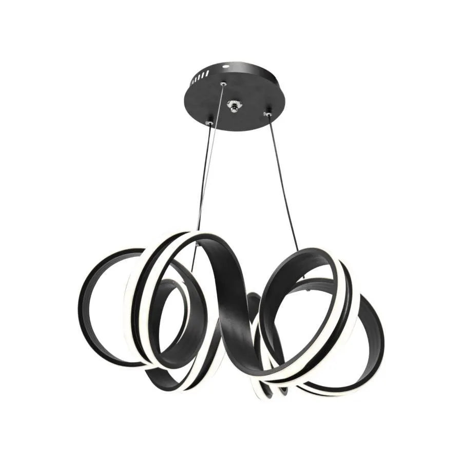 Κρεμαστός πολυέλαιος LED με τηλεχειριστήριο INFINITY TWIST 180W, Κυματιστό, Κρύο/Ζεστό/Ουδέτερο φως, Ρυθμιζόμενο, Μαύρο, Ρυθμιζόμενο ύψος Μοντέρνοι Πολυέλαιοι Προεπιλεγμένος τίτλος Alessandro Design