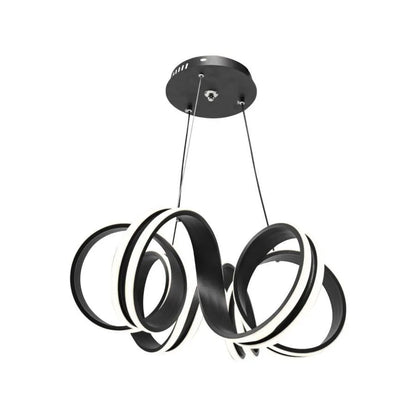 Κρεμαστός πολυέλαιος LED με τηλεχειριστήριο INFINITY TWIST 180W, Κυματιστό, Κρύο/Ζεστό/Ουδέτερο φως, Ρυθμιζόμενο, Μαύρο, Ρυθμιζόμενο ύψος Μοντέρνοι Πολυέλαιοι Προεπιλεγμένος τίτλος Alessandro Design