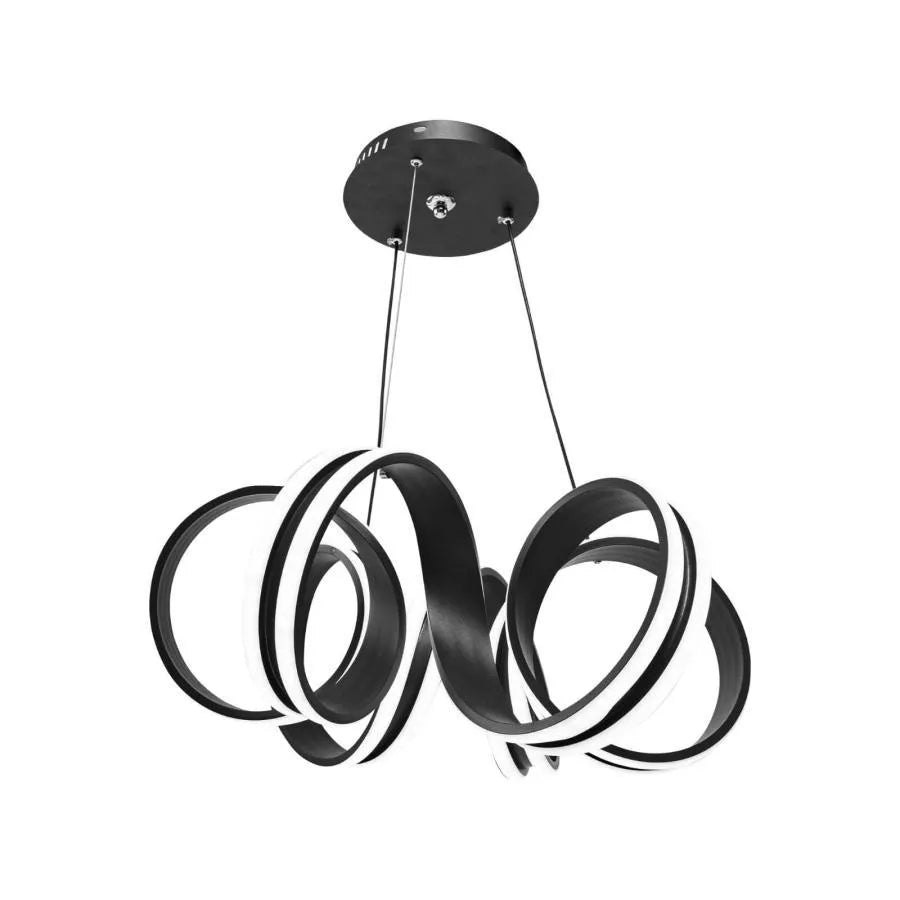 Κρεμαστός πολυέλαιος LED με τηλεχειριστήριο INFINITY TWIST 180W, Κυματιστό, Κρύο/Ζεστό/Ουδέτερο φως, Ρυθμιζόμενο, Μαύρο, Ρυθμιζόμενο ύψος Μοντέρνοι Πολυέλαιοι Προεπιλεγμένος τίτλος Alessandro Design