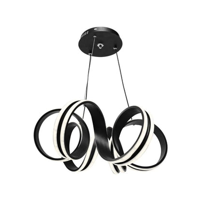 Κρεμαστός πολυέλαιος LED με τηλεχειριστήριο INFINITY TWIST 180W, Κυματιστό, Κρύο/Ζεστό/Ουδέτερο φως, Ρυθμιζόμενο, Μαύρο, Ρυθμιζόμενο ύψος Μοντέρνοι Πολυέλαιοι Προεπιλεγμένος τίτλος Alessandro Design