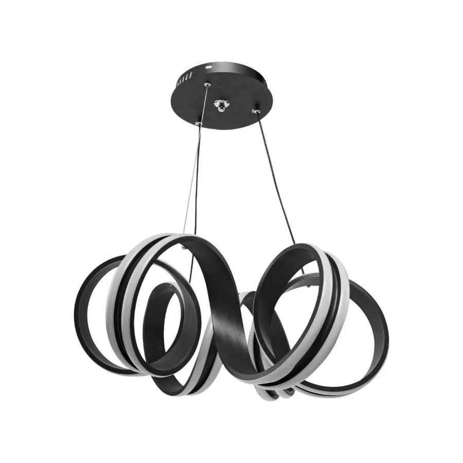 Κρεμαστός πολυέλαιος LED με τηλεχειριστήριο INFINITY TWIST 180W, Κυματιστό, Κρύο/Ζεστό/Ουδέτερο φως, Ρυθμιζόμενο, Μαύρο, Ρυθμιζόμενο ύψος Μοντέρνοι Πολυέλαιοι Προεπιλεγμένος τίτλος Alessandro Design