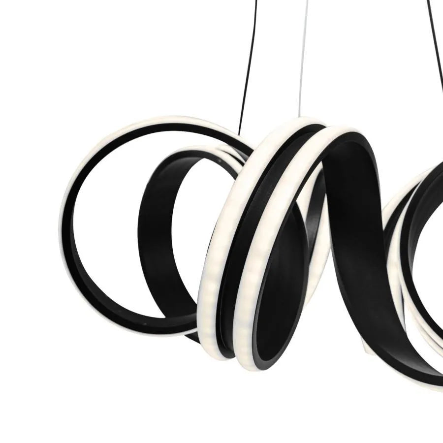 Κρεμαστός πολυέλαιος LED με τηλεχειριστήριο INFINITY TWIST 180W, Κυματιστό, Κρύο/Ζεστό/Ουδέτερο φως, Ρυθμιζόμενο, Μαύρο, Ρυθμιζόμενο ύψος Μοντέρνοι Πολυέλαιοι Προεπιλεγμένος τίτλος Alessandro Design