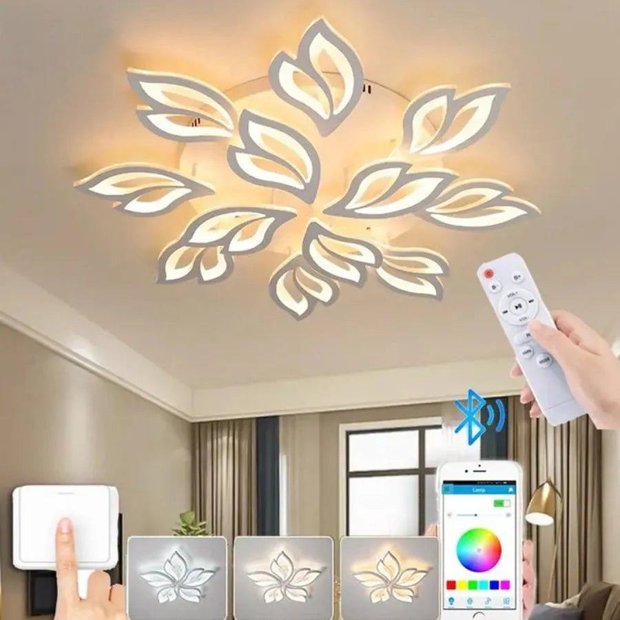 Πολυέλαιος LED με τηλεχειριστήριο LILY 147W, 12 Στοιχεία, Κρύο/Ζεστό/Ουδέτερο φως, Ρυθμιζόμενο, Λευκός πολυέλαιος LED με τηλεχειριστήριο Προεπιλεγμένος τίτλος Alessandro Design