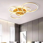 Πολυέλαιος LED με τηλεχειριστήριο LYRA 248W, 5 κύκλοι, κρύο/θερμό/ουδέτερο φως, ρυθμιζόμενο, βουρτσισμένο χρυσό Πολυέλαιοι LED με τηλεχειριστήριο Προεπιλεγμένος τίτλος Alessandro Design