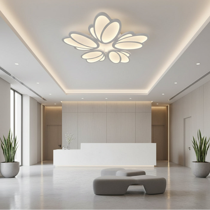 Πολυέλαιος LED με τηλεχειριστήριο TULIP 81W, 5 πέταλα, κρύο/ζεστό/ουδέτερο φως, ρυθμιζόμενο, λευκός πολυέλαιος LED με τηλεχειριστήριο Προεπιλεγμένος τίτλος Alessandro Design