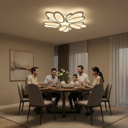 Πολυέλαιος LED με τηλεχειριστήριο TULIP 81W, 5 πέταλα, κρύο/ζεστό/ουδέτερο φως, ρυθμιζόμενο, λευκός πολυέλαιος LED με τηλεχειριστήριο Προεπιλεγμένος τίτλος Alessandro Design