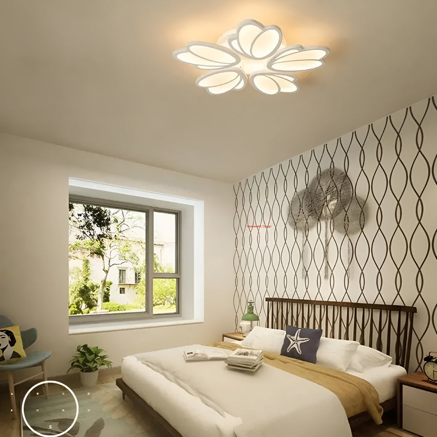 Πολυέλαιος LED με τηλεχειριστήριο TULIP 81W, 5 πέταλα, κρύο/ζεστό/ουδέτερο φως, ρυθμιζόμενο, λευκός πολυέλαιος LED με τηλεχειριστήριο Προεπιλεγμένος τίτλος Alessandro Design