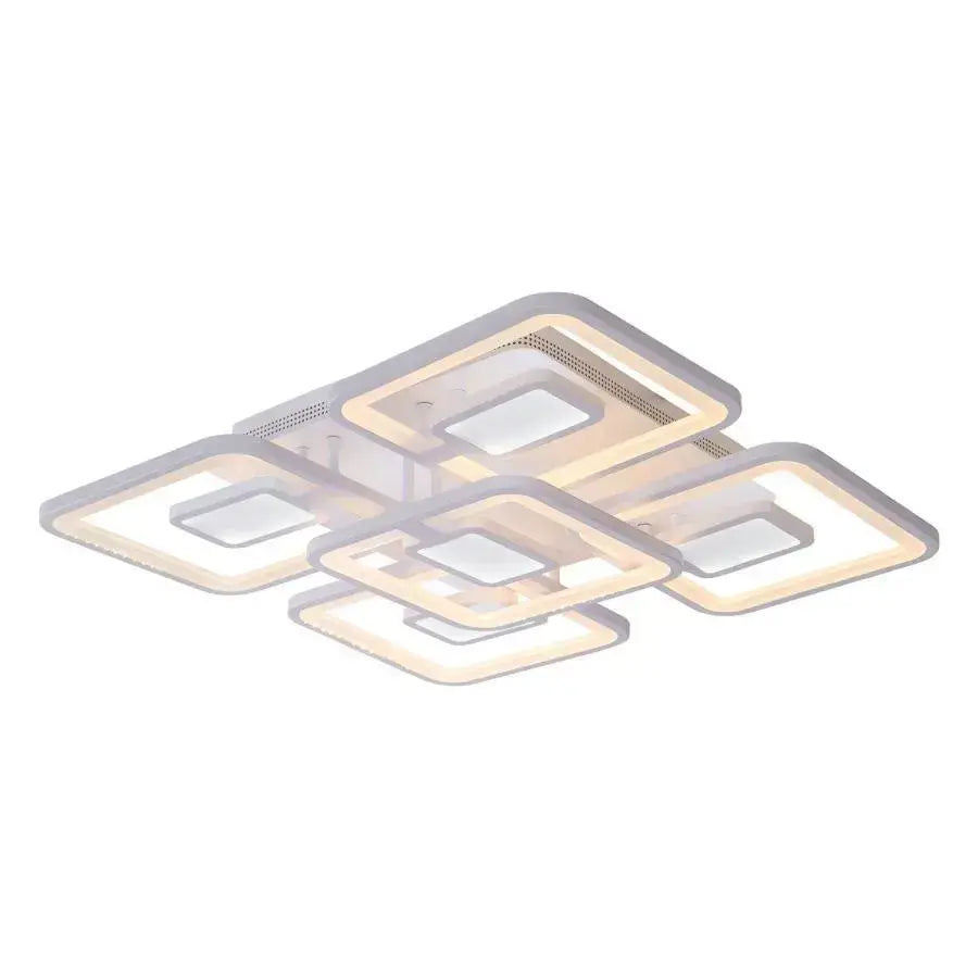 Πολυέλαιος LED με τηλεχειριστήριο FELIX 119W, 5 τετράγωνα, κρύο/θερμό/ουδέτερο φως, ρυθμιζόμενο, λευκός πολυέλαιος LED με τηλεχειριστήριο Προεπιλεγμένος τίτλος Alessandro Design