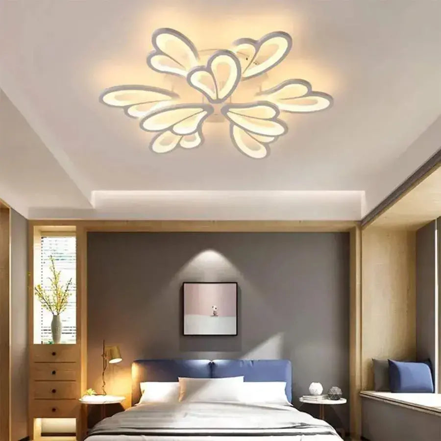 Πολυέλαιος LED με τηλεχειριστήριο BLOSSOM 49W, 9 πέταλα, κρύο/ζεστό/ουδέτερο φως, ρυθμιζόμενο, λευκός πολυέλαιος LED με τηλεχειριστήριο Προεπιλεγμένος τίτλος Alessandro Design