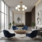 Chandelier LC801/6GD, 6x E27, White Gold, Metal Modern Chandeliers Προεπιλεγμένος τίτλος Alessandro Design
