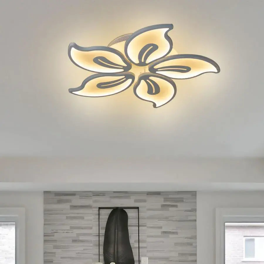 Πολυέλαιος LED με τηλεχειριστήριο JASMINE 66W, 5 πέταλα, κρύο/ζεστό/ουδέτερο φως, ρυθμιζόμενο, λευκός πολυέλαιος LED με τηλεχειριστήριο Προεπιλεγμένος τίτλος Alessandro Design