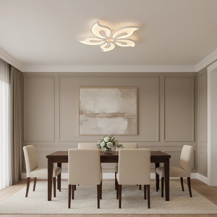 Πολυέλαιος LED με τηλεχειριστήριο JASMINE 66W, 5 πέταλα, κρύο/ζεστό/ουδέτερο φως, ρυθμιζόμενο, λευκός πολυέλαιος LED με τηλεχειριστήριο Προεπιλεγμένος τίτλος Alessandro Design
