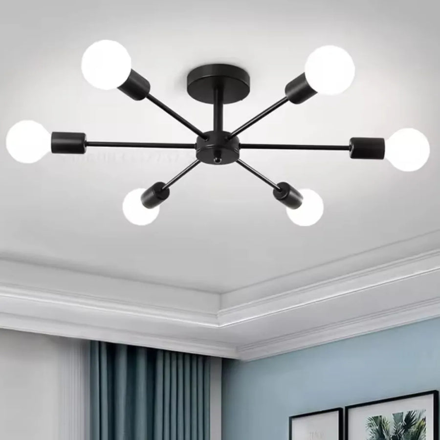 Πολυέλαιος Mikkos 6XE27, διάμετρος 49 cm, Μαύροι μοντέρνοι πολυέλαιοι Προεπιλεγμένος τίτλος Alessandro Design