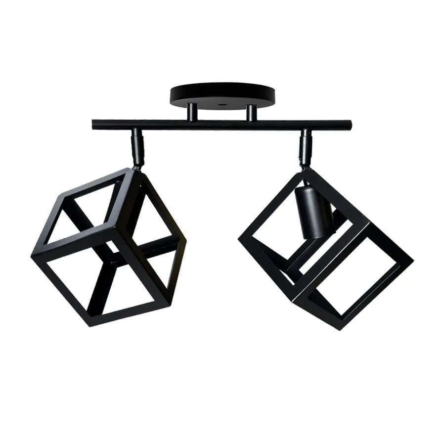 Cube Shape Chandelier, STRUKTUR Duo, 2xE27, Black, Metal Industrial Chandeliers Προεπιλεγμένος τίτλος Alessandro Design