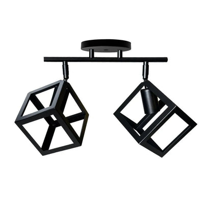 Cube Shape Chandelier, STRUKTUR Duo, 2xE27, Black, Metal Industrial Chandeliers Προεπιλεγμένος τίτλος Alessandro Design
