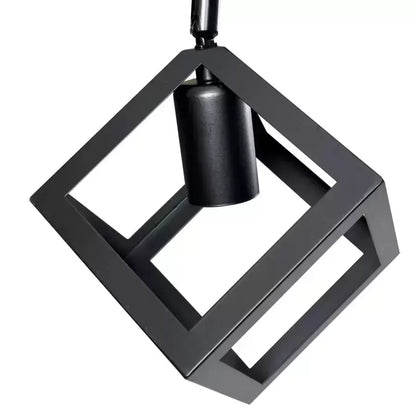 Cube Shape Chandelier, STRUKTUR Duo, 2xE27, Black, Metal Industrial Chandeliers Προεπιλεγμένος τίτλος Alessandro Design