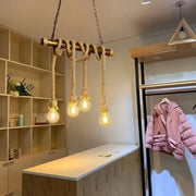 Vintage Chandelier with String PEDRO, 4 x E27, Dark Wood Vintage Chandeliers Προεπιλεγμένος τίτλος Alessandro Design