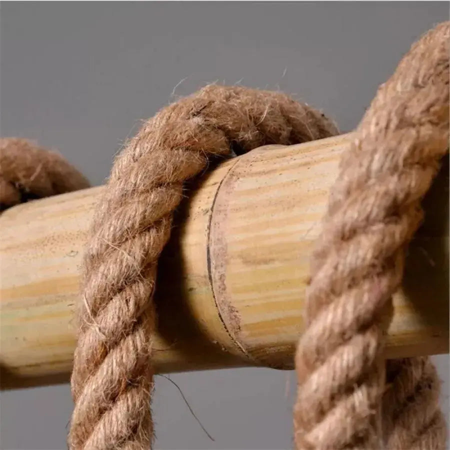 NIDIA Chandelier, 6xE27, Brown, Bamboo and Rope Vintage Chandeliers Προεπιλεγμένος τίτλος Alessandro Design