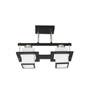 Aramis Classic Chandelier with Wood Square Shade 2X E27 Grey Black Classic Chandeliers Προεπιλεγμένος τίτλος Alessandro Design