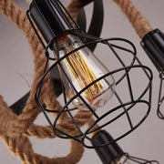 Andy Chandelier 6x E27 Metal and Brown Rope Vintage Chandeliers Προεπιλεγμένος τίτλος Alessandro Design