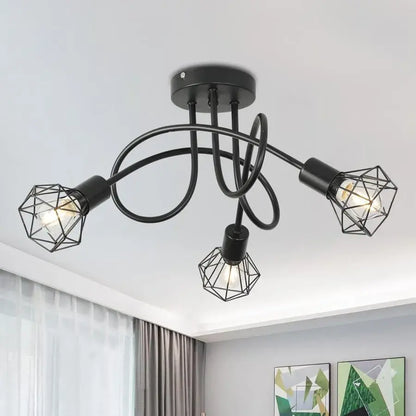 Shion Chandelier 3xE27, Black, Metal, Diameter 50cm Industrial Chandeliers Προεπιλεγμένος τίτλος Alessandro Design