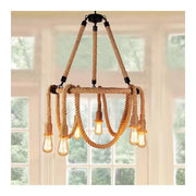 Rustic String Chandelier 6x E27 Circular Rope Suspended Vintage Chandeliers Προεπιλεγμένος τίτλος Alessandro Design