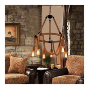 Rustic String Chandelier 6x E27 Circular Rope Suspended Vintage Chandeliers Προεπιλεγμένος τίτλος Alessandro Design