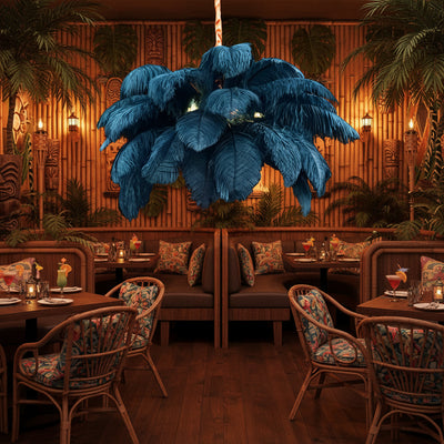 Πολυέλαιος Minoss, Φτερά, 1xE27, Διάμετρος 75cm, Μπλε