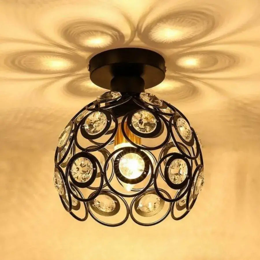 Vera Chandelier, 1x E27, Διάμετρος 18cm, Μαύροι, Μεταλλικοί και Κρύσταλλοι Classic Chandeliers Προεπιλεγμένος τίτλος Alessandro Design