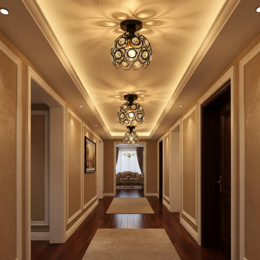 Vera Chandelier, 1x E27, Διάμετρος 18cm, Μαύροι, Μεταλλικοί και Κρύσταλλοι Classic Chandeliers Προεπιλεγμένος τίτλος Alessandro Design