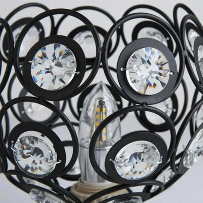Vera Chandelier, 1x E27, Διάμετρος 18cm, Μαύροι, Μεταλλικοί και Κρύσταλλοι Classic Chandeliers Προεπιλεγμένος τίτλος Alessandro Design