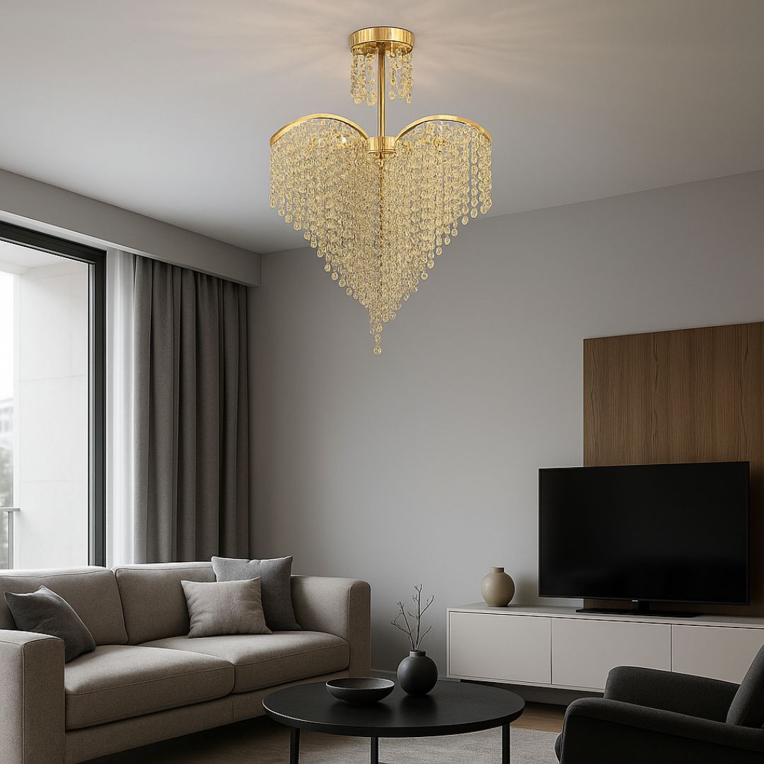 Ander Crystal Chandelier, 4xE14, Diameter 45cm, Gold Crystal Chandeliers Προεπιλεγμένος τίτλος Alessandro Design