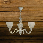 Πολυέλαιος VINTAGE, Τύπος κρεμαστό, COTTAGE, Circular, 3xE27, Glass and Metal, White Classic Chandeliers Προεπιλεγμένος τίτλος Alessandro Design