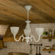 Πολυέλαιος VINTAGE, Τύπος κρεμαστό, COTTAGE, Circular, 3xE27, Glass and Metal, White Classic Chandeliers Προεπιλεγμένος τίτλος Alessandro Design
