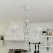 Πολυέλαιος VINTAGE, Τύπος κρεμαστό, COTTAGE, Circular, 3xE27, Glass and Metal, White Classic Chandeliers Προεπιλεγμένος τίτλος Alessandro Design