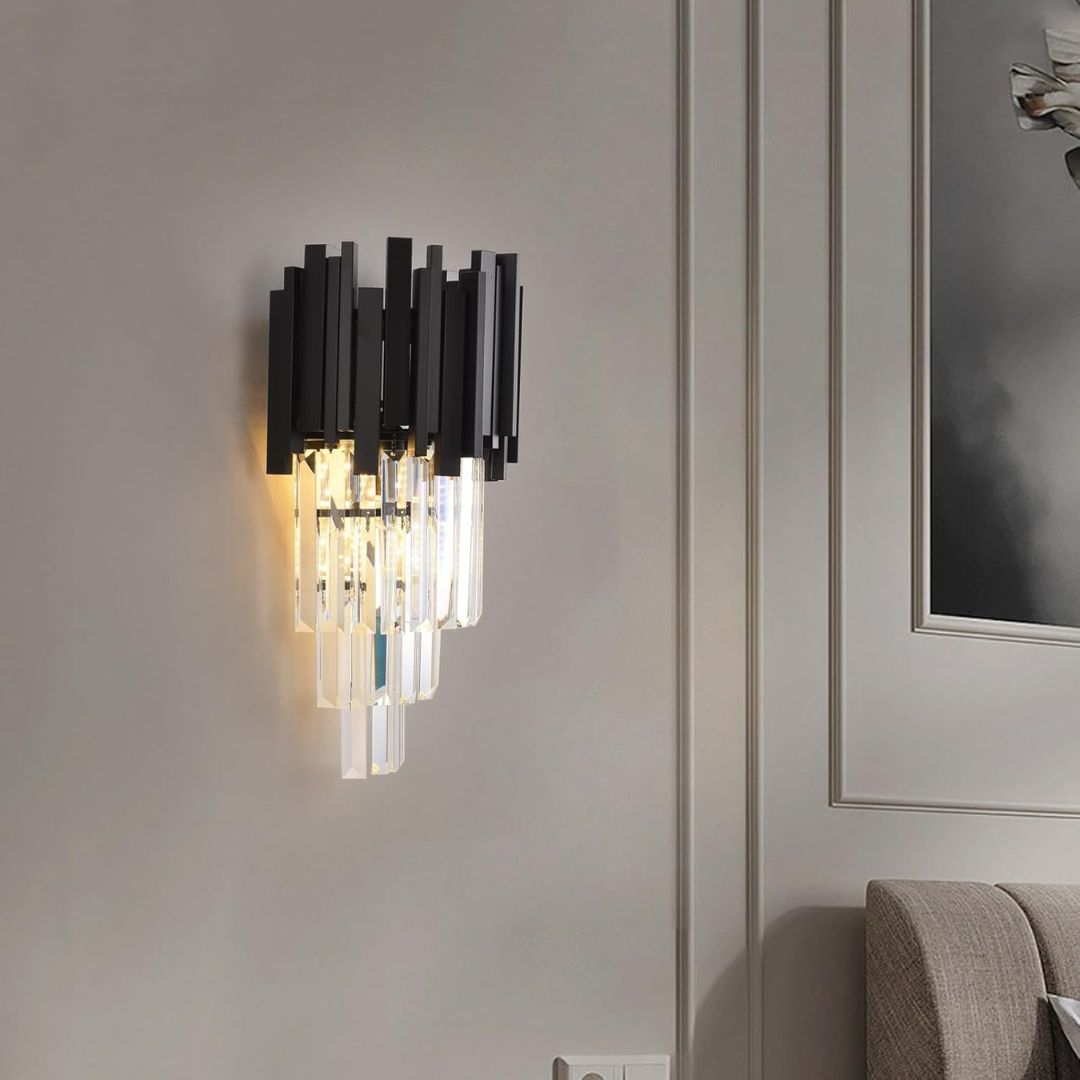 Aplica Candelabru Cristal BLOIS Piccolo, 2xE14, Negru Aplice de Interior Default Title Alessandro Design