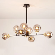 Jermija Chandelier with Lampshade, 8x E27, Black Gold Lighting Fixtures Προεπιλεγμένος τίτλος Alessandro Design