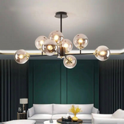 Jermija Chandelier with Lampshade, 8x E27, Black Gold Lighting Fixtures Προεπιλεγμένος τίτλος Alessandro Design