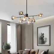 Jermija Chandelier with Lampshade, 8x E27, Black Gold Lighting Fixtures Προεπιλεγμένος τίτλος Alessandro Design