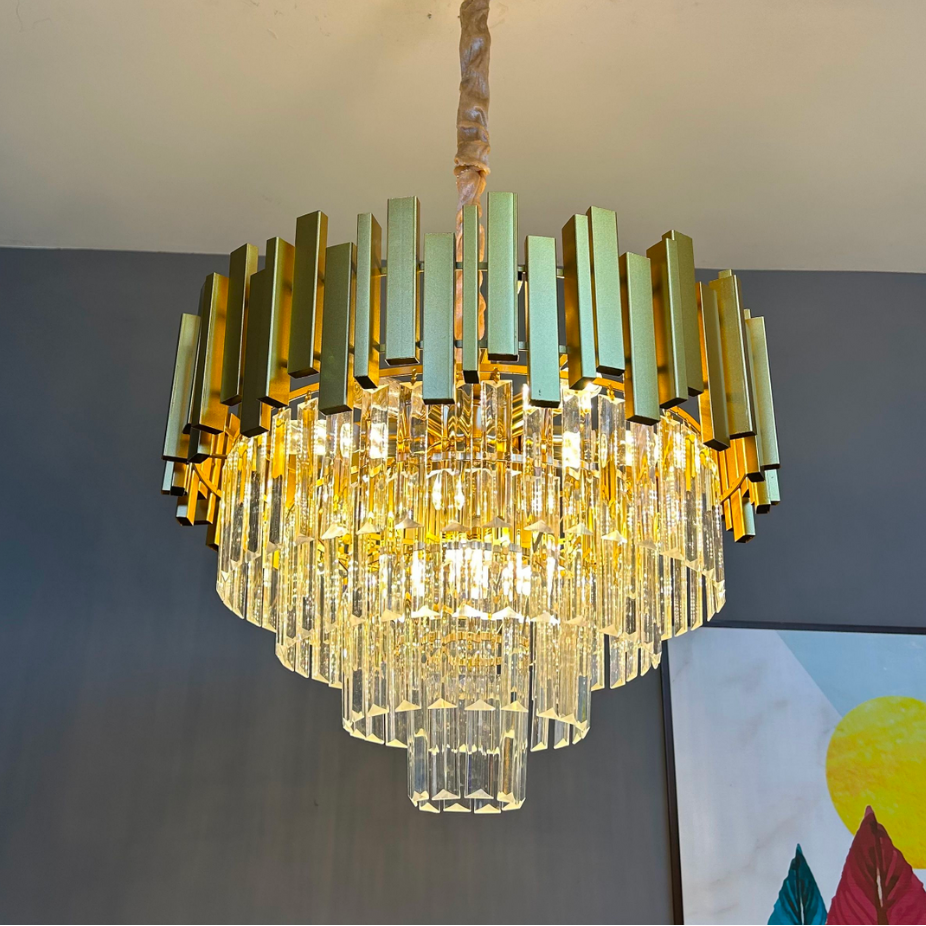 BLOIS Eleganza Crystal Chandelier, Διάμετρος 50cm, 8x E14, Γυαλιστερό Χρυσό, Ρυθμιζόμενο ύψος Κρυστάλλινοι Πολυέλαιοι Προεπιλεγμένος τίτλος Alessandro Design